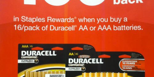 Staples: FREE Duracell Batteries (After Rewards)