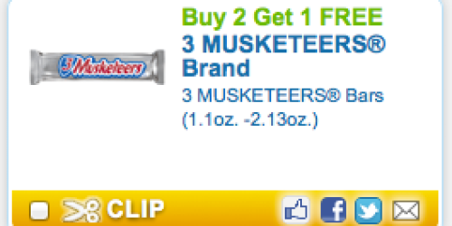 Rare Buy 2 Get 1 FREE 3 Musketeers Bars Coupon = Only $0.26 Per Bar at Walgreens Starting 12/2