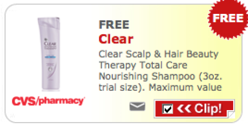 CVS: FREE 3oz Clear Scalp & Hair Beauty Therapy Shampoo Coupon (Back Again!)