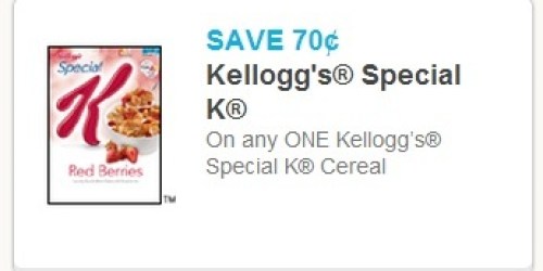High Value $0.70/1 Kellogg’s Special K Cereal = Upcoming CVS Deal