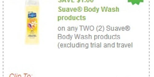 $1/2 Suave Body Wash Coupon = $0.94 at Target