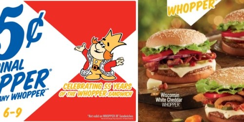 Burger King: $0.55 Whopper With Purchase of Any Whopper (12/6 -12/9)