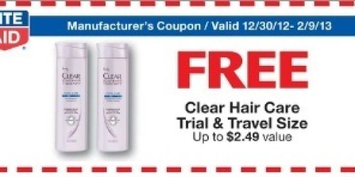 Rite Aid: FREE Travel Size Clear Hair Care