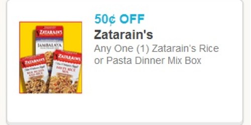 Rare $0.50/1 Zatarain’s Rice or Pasta Mix Coupon