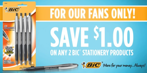 New $1/2 BiC Stationery Products Coupon (Facebook)
