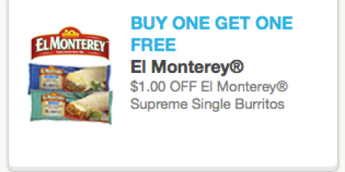 Rare Buy 1 Get 1 FREE El Monterey Burrito Coupon = as Low as Only $0.50 at Walmart