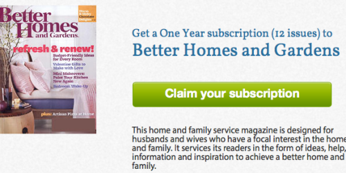 FREE Subscription to Better Homes and Gardens (Working Again!)