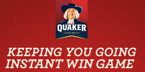 Quaker Instant Win Game: Over 4,000 Instant Win Prizes (+ $1/2 Quaker Product Coupon!)