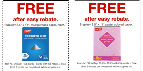 Staples: FREE Paper (After Easy Rebate) + More