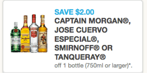 Rare $2/1 Captain Morgan, Jose Cuervo, Smirnoff + More Coupon (Select States Only!)