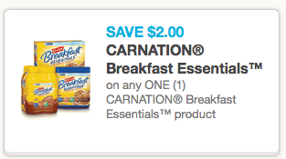 High Value $2/1 Carnation Breakfast Essentials Coupon + Earn $1.50 Via ...