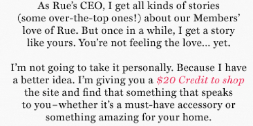 Rue La La: Check Your Email for Possible $20 Credit = FREE $40 Tiny Prints Voucher