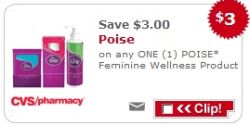 CVS: New $3/1 Poise Feminine Wellness Product Printable Coupon = FREE Item