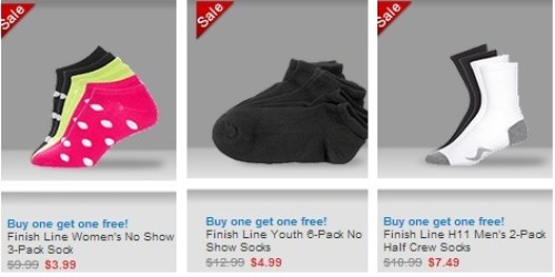 FinishLine.com: Buy 1 Get 1 Free Finish Line Socks + Sale Prices + In-Store Pickup = *HOT* Deals