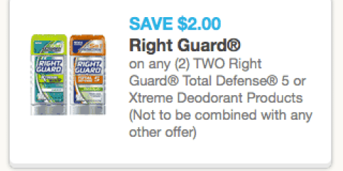 High Value $2/2 Right Guard Deodorant Coupon (Reset?!) = Great Deals at the Drugstores