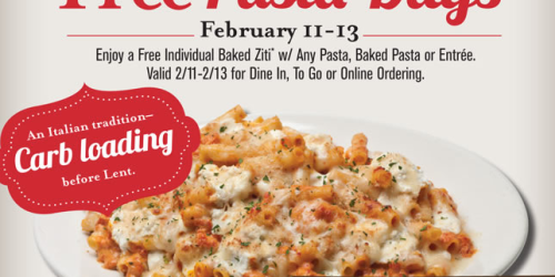 Buca di Beppo: FREE Individual Baked Ziti with Any Pasta or Entree Purchase (2/11-2/13)