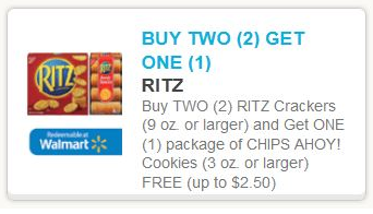 Rare Buy 2 Ritz Crackers, Get 1 Free Chips Ahoy! Cookies Coupon (up to ...
