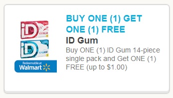 High Value Buy 1 Get 1 FREE Stride ID Coupon = Only $0.50 Per Pack