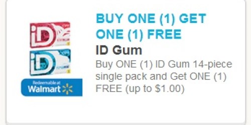 High Value Buy 1 Get 1 FREE Stride ID Coupon = Only $0.50 Per Pack at Walmart