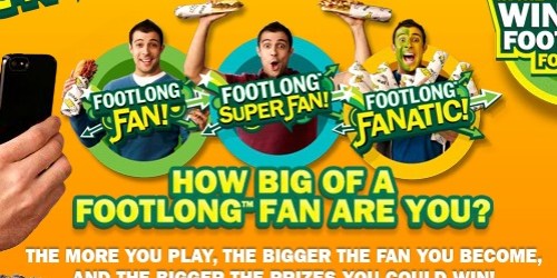 Subway Footlong Frenzy Instant Win Game (New Code!) + Subway FebruANY Trivia Game