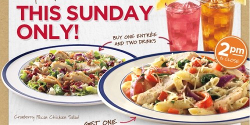 Bob Evans: FREE Entree with Purchase of an Entree and 2 Drinks (3/24 Only)