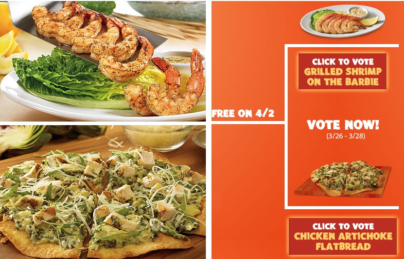 Outback Steakhouse FREE Appetizer on 4/2 (Vote NOW for Your Favorite)