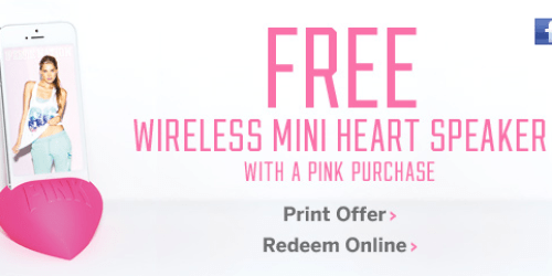 Victoria’s Secret: FREE Wireless Mini Heart Speaker w/ PINK Purchase (March 13th-18th)