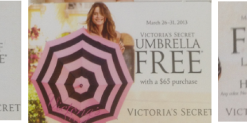 Victoria’s Secret: $10 Off Purchase Coupon, Free HipHugger Coupon, & Free Umbrella Coupon Valid 3/26-4/29 (Check Your Mailbox)