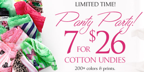 Victoria’s Secret: 7 Cotton Panties Only $26 (+ 2 Secret Reward Cards w/ $10 Purchase thru 3/25!)