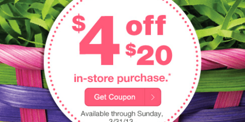CVS: $4 Off $20 Purchase OR $5 Off $30 Purchase Store Coupon (Check Your Email!)
