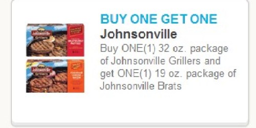 Rare Buy 1 Pack Of Johnsonville Grillers AND Get 1 Pack Of Johnsonville Brats FREE