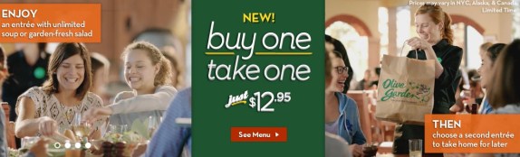 Olive Garden Buy One Take One Entree Just 12 95 Hip2save