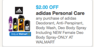 $2/1 Adidas Deodorant, Body Wash or Body Spray Coupon (Still Available!) + Walmart Deal