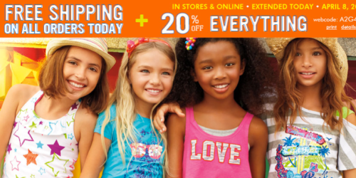 The Children’s Place: FREE Shipping (Today Only!) + Extra 20% Off = Lots of Great Deals
