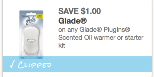 $1/1 Glade Plugins Oil Warmer Coupon (Reset!) = FREE at Walgreens (Through 4/13)