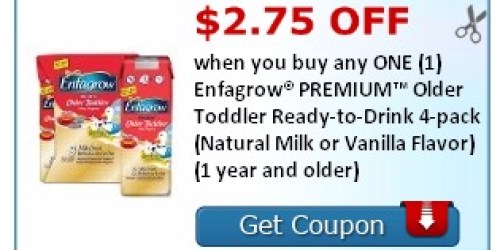 New $2.75/1 Enfagrow Toddler Ready to Drink 4-Pack Coupon = Only $3.72 at Walmart