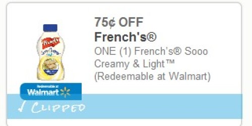 New $0.75/1 French’s Sooo Creamy & Light Coupon