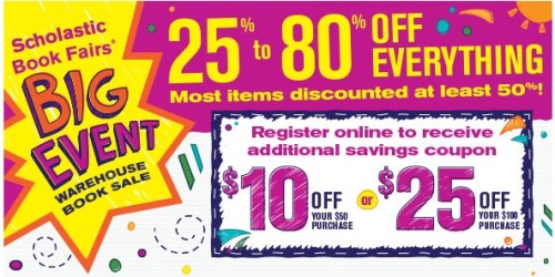 Scholastic Book Fairs Warehouse Book Sale: Up to 80% Off Everything + Extra Savings Coupons