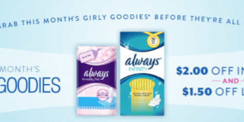 Save $3.50 on Always Products (Limited Quantities)