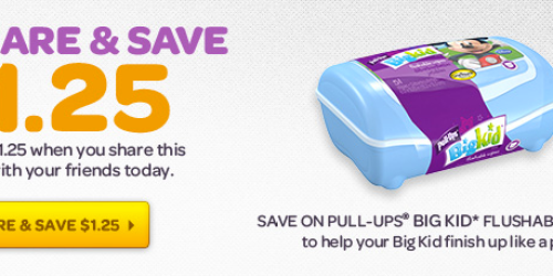 Rare & High Value $1.25/1 Pull-Ups Big Kid Flushable Wipes Coupon
