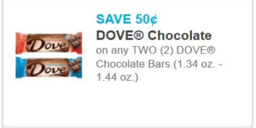 $0.50/2 Dove Chocolate Bars Coupon = $0.34 at Walgreens (Starting 5/19) + More Chocolate Deals