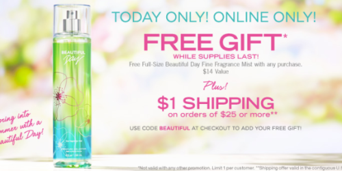 BathandBodyWorks.com: Free Full-Size Fragrance Mist ($14 Value) + $1 Shipping on $25+ Orders (Today Only!)