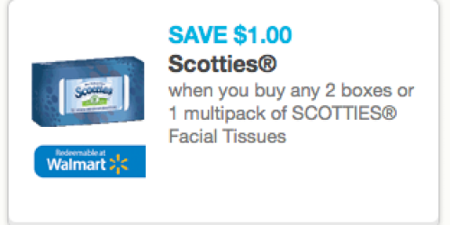 New $1/2 Scotties Facial Tissues Coupon = Only $0.50 Per Box at Walmart or Dollar Tree