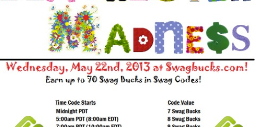 Swagbucks: Swag Code Extravaganza: Earn Up to 70 Swag Bucks Today Only