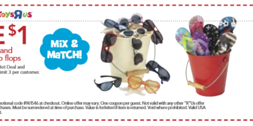 ToysRUs/BabiesRUs: Sunglasses & Flip Flops only $1 Thru 5/27 (+ Great Deal on Cars DieCast Singles!)