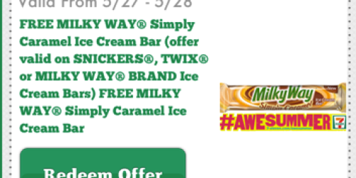 7-Eleven: FREE Milky Way Simply Caramel Ice Cream Bar Thru 5/28 (Mobile App Users Only)