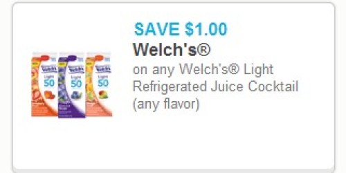 High Value $1/1 Welch’s Light Refrigerated Juice Cocktail Coupon = Juice Only $1 at Walmart