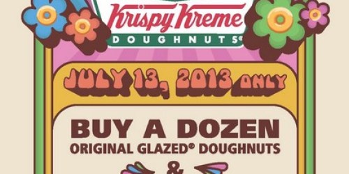 Krispy Kreme: Buy 1 Dozen Original Glazed Doughnuts, Get a 2nd Dozen for Only $0.76 (July 13th Only!)