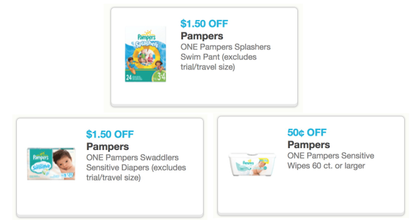 5 New & High Value Pampers Coupons = Nice Deals at Walmart, CVS and