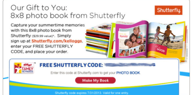 Kellogg’s Family Rewards Members: Free Photo Book from Shutterfly – Just Pay Shipping (Check Your Inbox!)